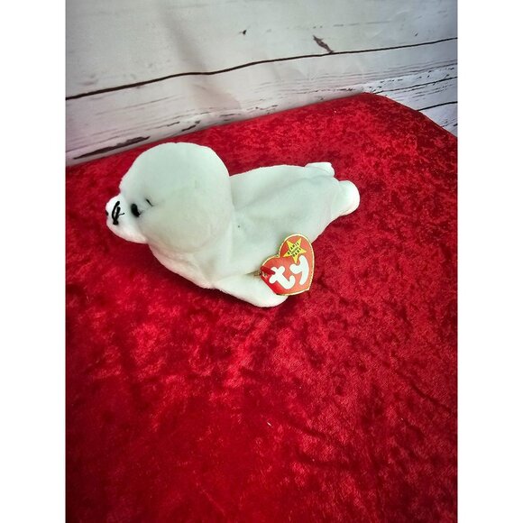 1996 Seamore the Seal Ty Beanie Baby 4029- 4th Gen Red Heart Hang Tag Gray White - Picture 6 of 7